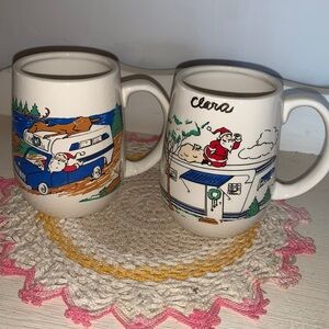 Vintage Camper Christmas Mugs